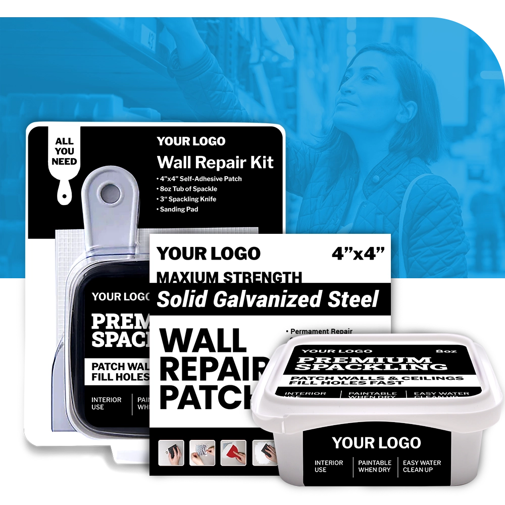 DP Wagner's program solution set of wall repair kit, patch, and premium spackle