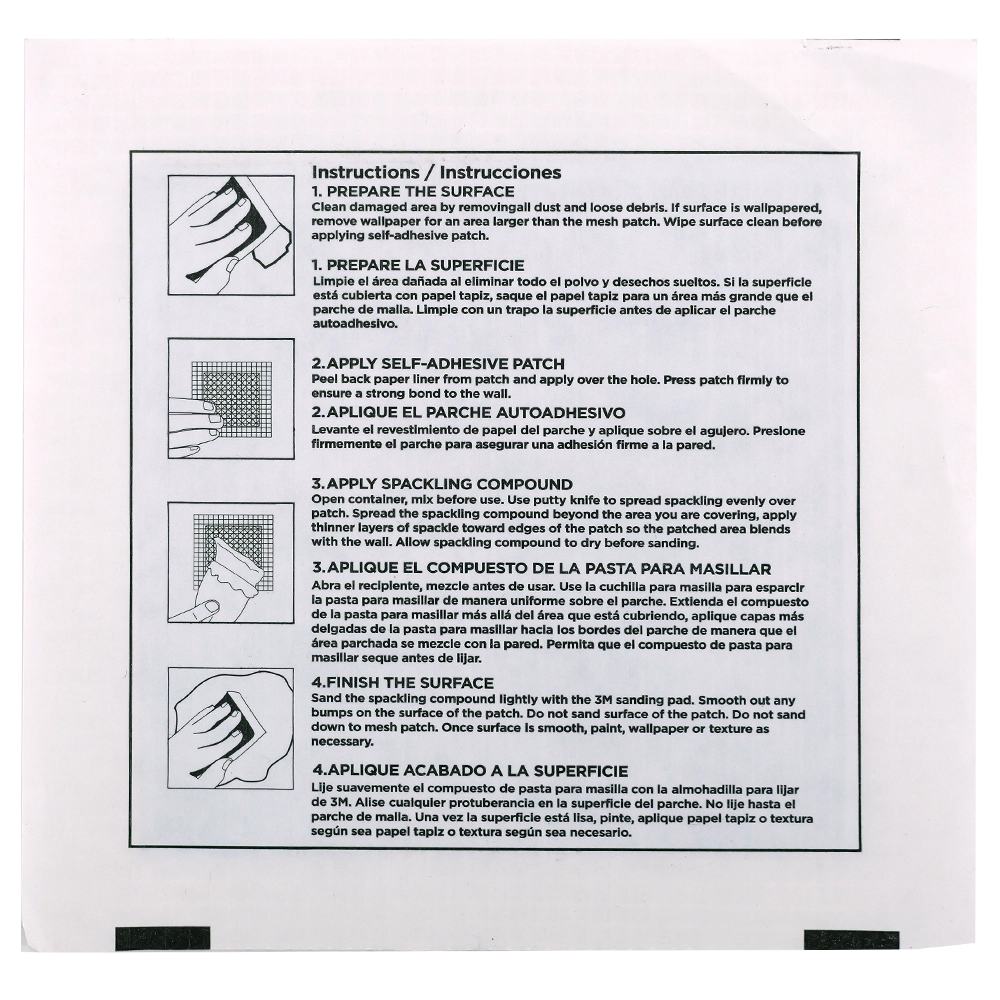 StrongPatch 7 piece wall repair kit - flexible patch instructions